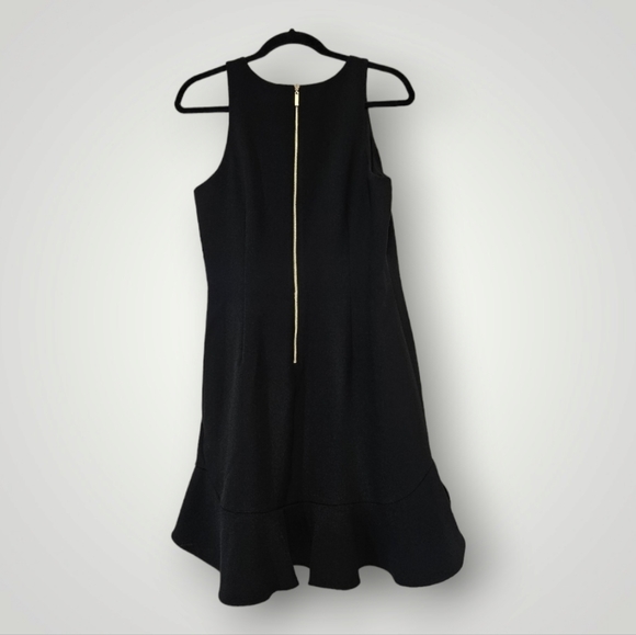 Chelsea28 Dress 12 Black Sleeveless Ruffle Flounce Hem A-Line Shift - Picture 3 of 7